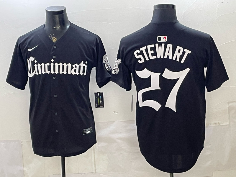 Men Cincinnati Reds #27 Stewart black Nike 2026 MLB Jersey 0518002